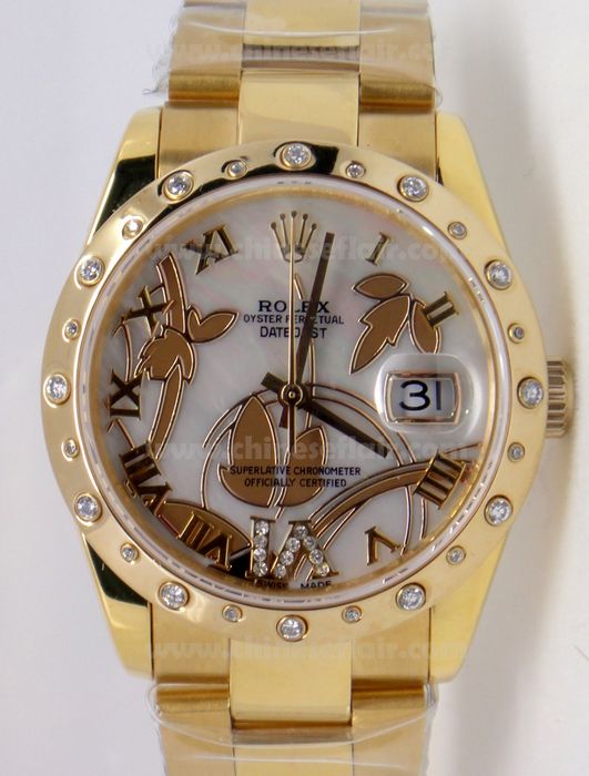 YELLOW GOLD ROLEX DATEJUST WATCH - New Fancy Dial